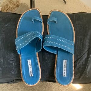 MANOLO BLAHNIK LEATHER SANDALS